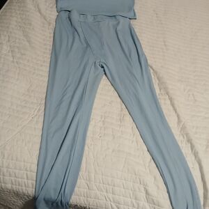 Light Blue Ribbed Lounge Set